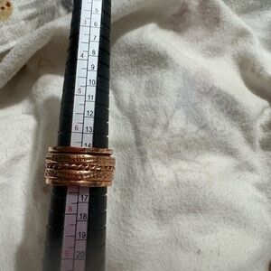Copper spinner ring Multi-Band Textured Women's Ring